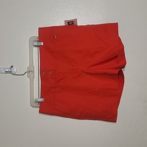 NWT Anne Klein High Waisted Red Poppy Shorts sz 10